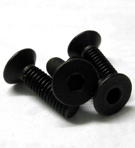 98076 4 x Flat Screw M4 x 14 4mm x 14mm Metric Black 1/8 Scale Spares Parts